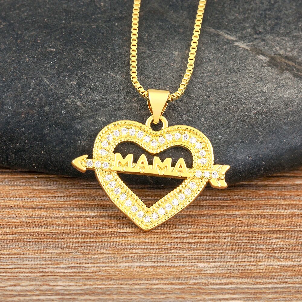 【送料無料】 チョーカー ペンダント ネックレス チェーン ハート レディース 女性 パーソナリティ デザイン マザー 日 ママ レター ジュエリー ファイン ...