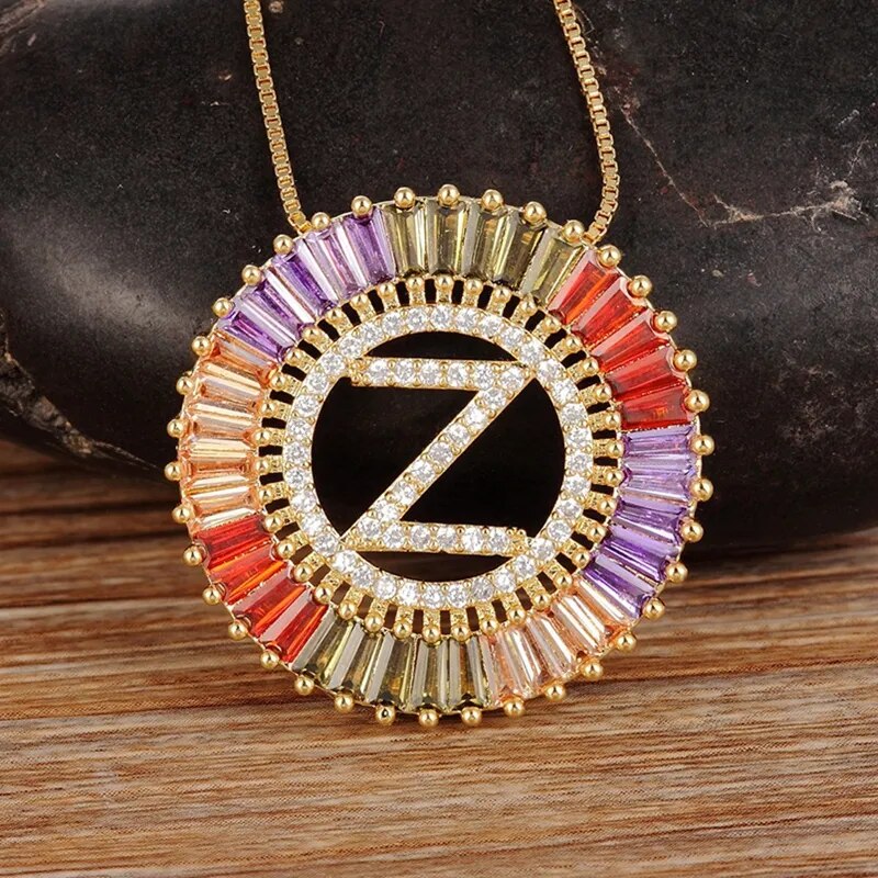 【送料無料】 ネックレス イニシャル A-Z コッパー カッパー 銅 ネーム 名前 レディース 女性 ホット 個人的 ジュエリー ジルコン 26 レター CZ ...