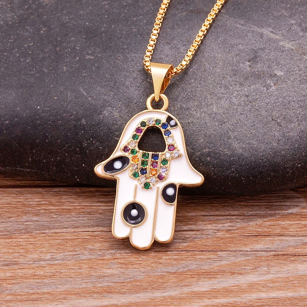 【送料無料】 ペンダント ネックレス ラインストーン ビンテージ ピンク レディース 女性 ファッション 悪 エビル 目 アイズ エナメル ドリッピング オイル...