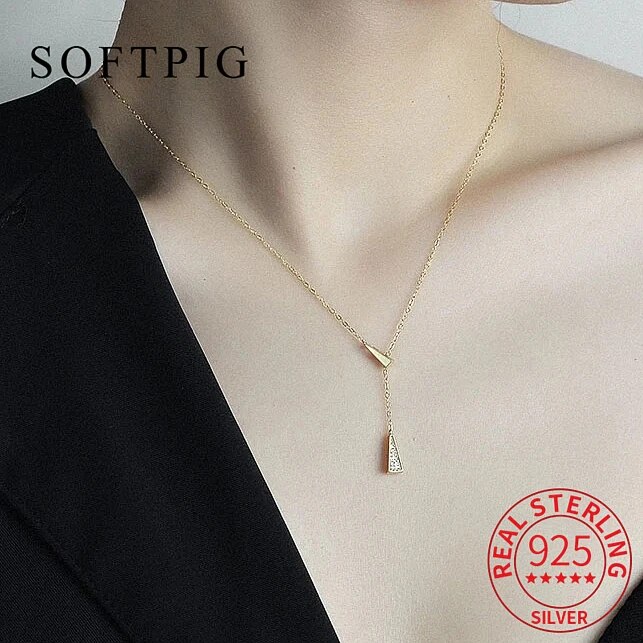 楽天FineJewelrys【クーポン利用で4970円】 ペンダント ネックレス ジルコニア ゴールド シルバー 三角形 リング レディース 女性 リアル 925 スター 星リング ジルコン タッセル トライアングル 14K トレンド ファイン ジュエリー 幾何学 ビジュー