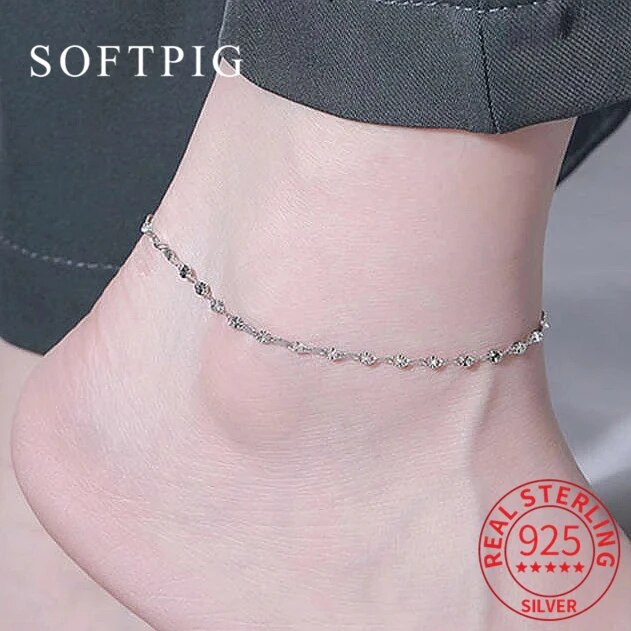 【送料無料】 アンクレット シルバー チェーン リング 星 レディース リアル 925 スターリング ミニマリスト スター ファッション パーティ ボヘミアン ...