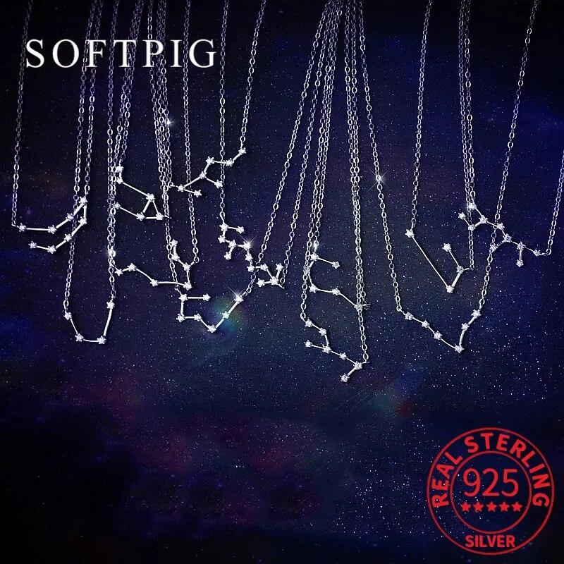 【送料無料】 チョーカー ネックレス ジルコニア シルバー リング レディース 女性 リアル 925 スターリング ジルコン 星座 ファッション イレギュラー ファイン ジュエリー かわいい アクセサリー