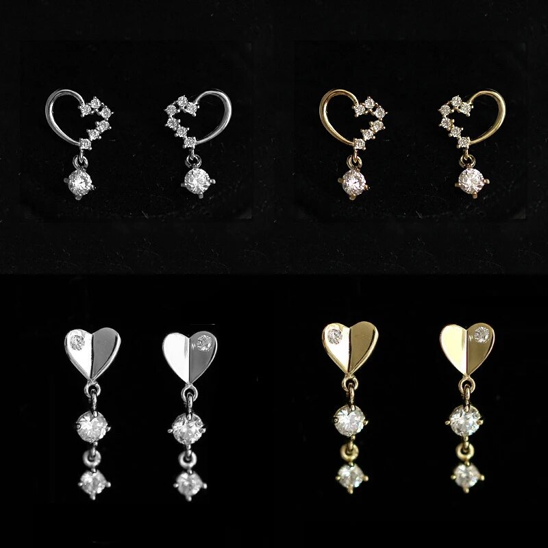 【送料無料】 ペンダント ピアス ジルコニア ゴールド シルバー ハート クロス 十字架 リング レディース 女性 リアル 925 スターリング ジルコン 幾何学 14K スタッド パーティ かわいい ファイン ジュエリー