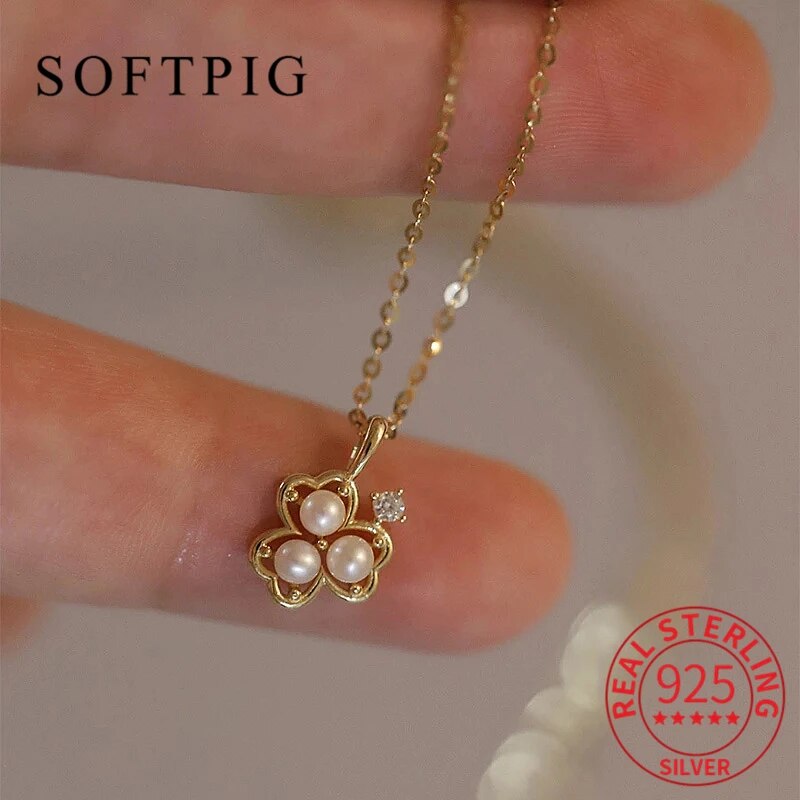 【送料無料】 チョーカー ペンダント ネックレス ジルコニア クローバー 四つ葉 シルバー ラウンド プラント パール 真珠 リング 植物 レディース 女性 リアル 925 スター 星リング ジルコン 14K かわいい ファイン ジュエリー アクセサリー