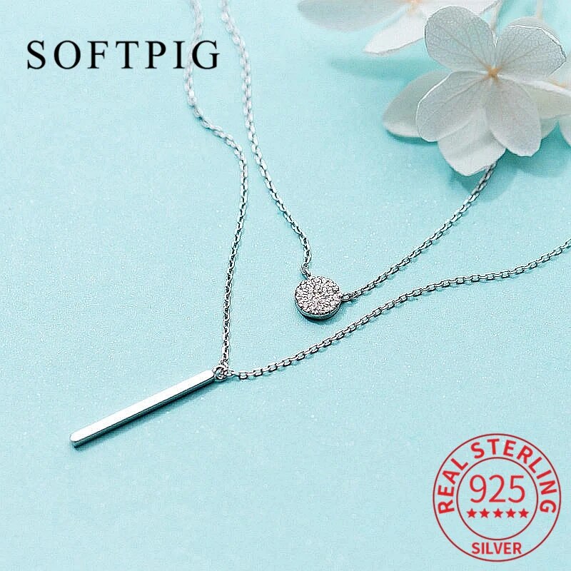 【送料無料】 ペンダント ネックレス シルバー リング レディース 女性 リアル 925 スター 星リング エレガント ダブル レイヤー 幾何学 ファイン ジュエリー 結婚式 ウェディング パーティ ビジュー