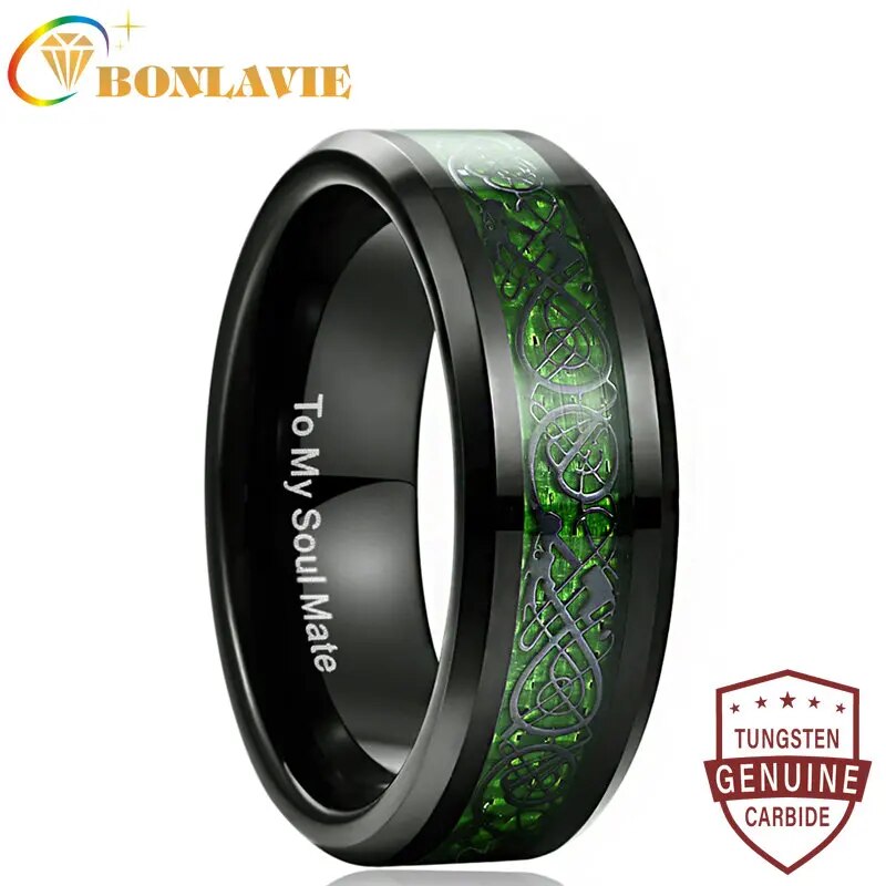 【クーポン利用で7460円】 指輪 リング 動物 アニマル タングステン 黒 ブラック 緑 グリーン ジルコニ..