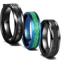 【送料無料】 指輪 リング タングステン 黒 ブラック シルバー メンズ 男性 8mm 斜め エッジ セット ホイル ワイヤー カーボン ファイバ 結婚式 ウェ...