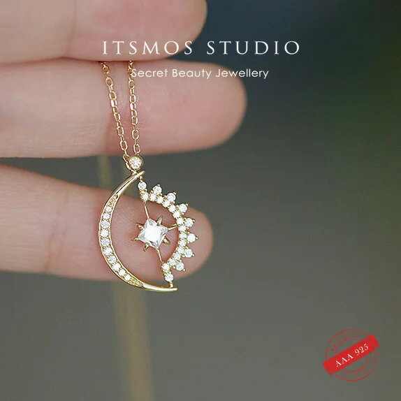 【送料無料】 ネックレス ジルコニア ゴールド シルバー リング 星 レディース s925 スターリング 1K ..