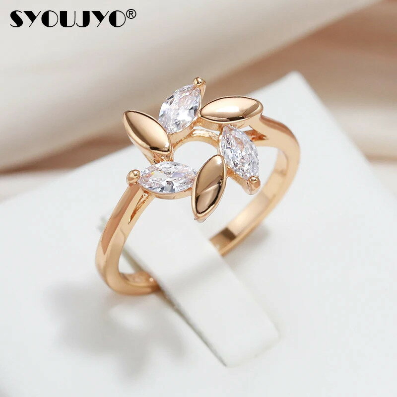 【送料無料】 指輪 リング 花 フラワー ジルコニア ゴールド プラント 植物 レディース 女性 輝く スパークリング ナチュラル ジルコン 花輪 585 カラー 贅沢 ジュエリー