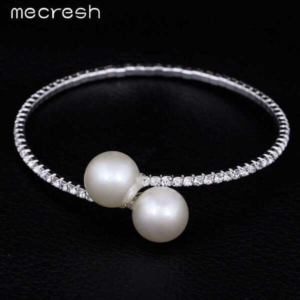 【送料無料】 バングル レディース シルバー 2018 ダブル おしゃれ 大人 かわいい 10mm フェイク パール カラー ブライダル 結婚式 ウェディング ...