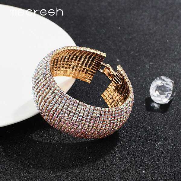 【送料無料】 バングル レディース クリスタル クラシック 結婚式 おしゃれ 大人 ウェディング ブレスレット ラグジュアリー シルバー ゴールド カラー ブラ...