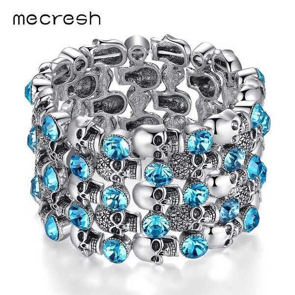 【送料無料】 バングル レディース クリア ファッション スカル おしゃれ 大人 かわいい スケルトン ヘッド クリスタル ブレスレット ヨーロピアン ビーズ ...