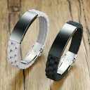 【クーポン利用で4540円】 バングル メンズ ブレスレット ステンレス 名入れ刻印 おしゃれ 大人 ID 刻印 リストバンド シリコーン スポーツ ギフト マ...