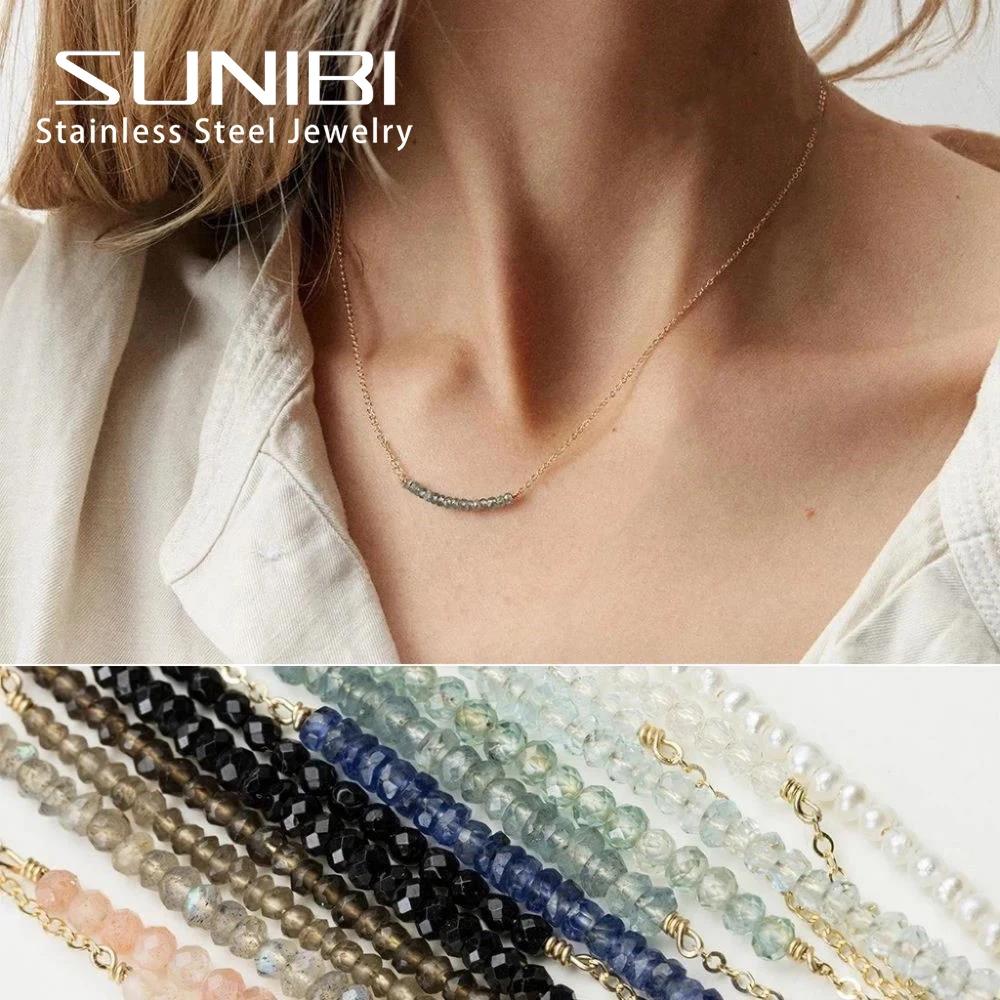 Beads - 【送料無料】 ペンダント ネックレス クリスタル ステンレス ゴールド チェーン パール 真珠 レディース 女性 スチール 小さい イミテーション 金 プレート ネック ファッション ジュエリー