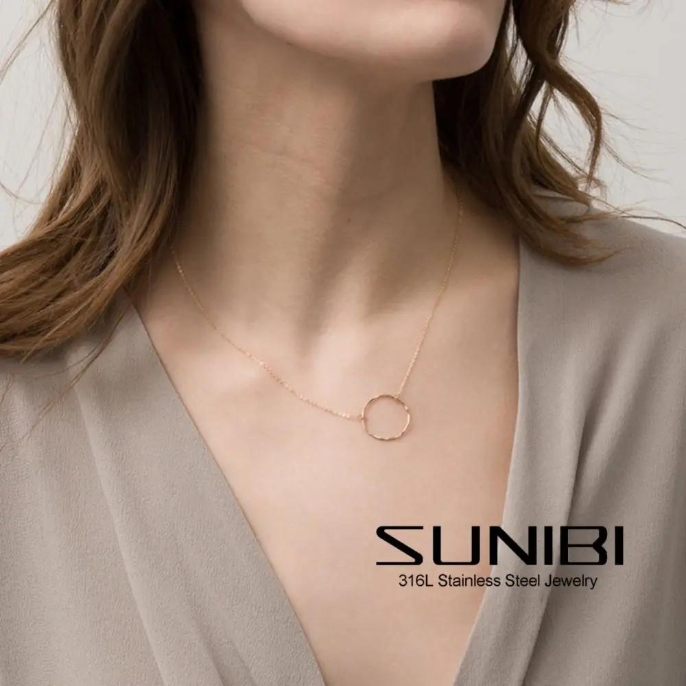 【送料無料】 チョーカー ペンダント ネックレス ステンレス ゴールド サークル シンプル レディース 女性 スチール 金 カラー デイリー 細い ミニマリスト...