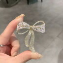 【クーポン利用で4660円】 ブローチ クリスタル ビンテージ ゴールド リボン レディース トレンド カラー CZ OL ボウノット パーティ ジュエリー ギフト フリー(4)