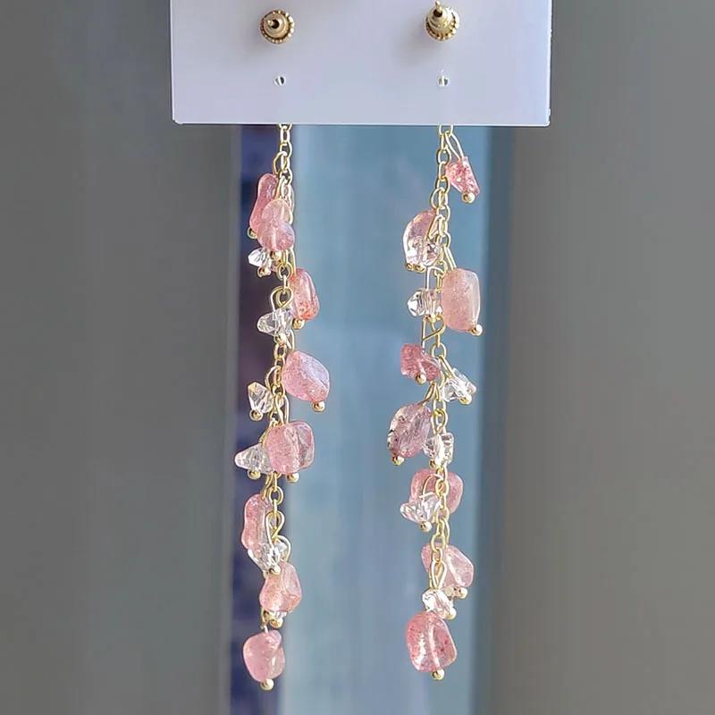 【クーポン利用で4660円】 ピアス ジルコニア ゴールド シルバー シンプル ピック ロング レディース トレンド タッセル スタッド カラー キュービック ジルコン ガール ギフト ジュエリー(4)