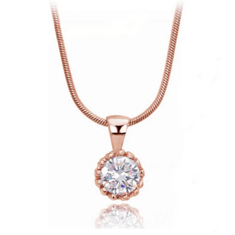 【送料無料】 チョーカー ペンダント ネックレス ジルコニア クリスタル ゴールド シルバー レディース トレンド ローズ カラー ジルコン 結婚式 ウェディン...