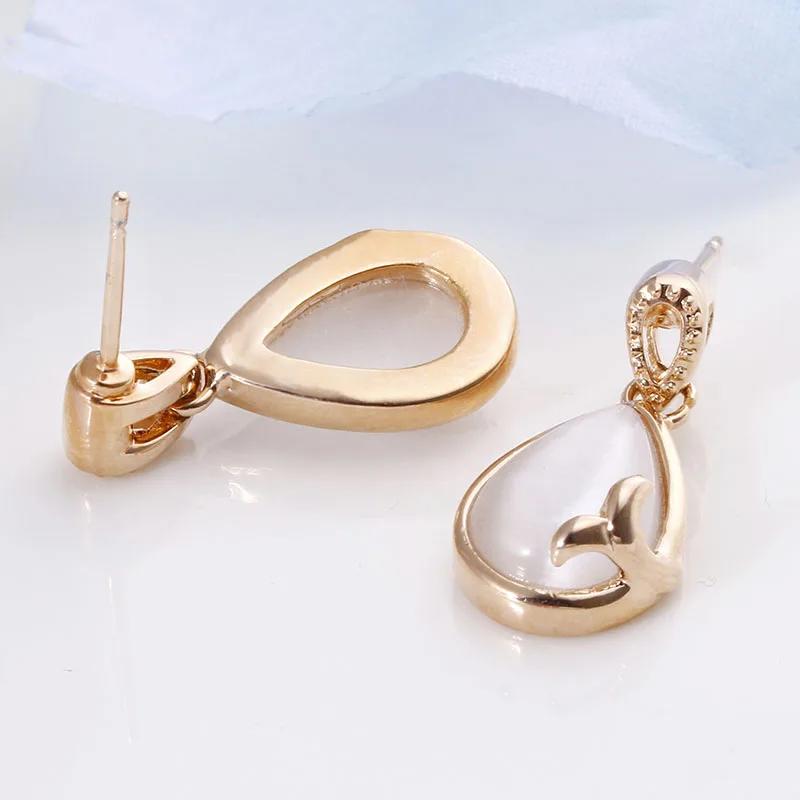 楽天FineJewelrys【クーポン利用で4500円】 ピアス ネックレス クリスタル ビンテージ ゴールド オバール ドロップ レディース ローズ カラー オパール ジュエリー セット 水滴 ウォータードロップ ギフト