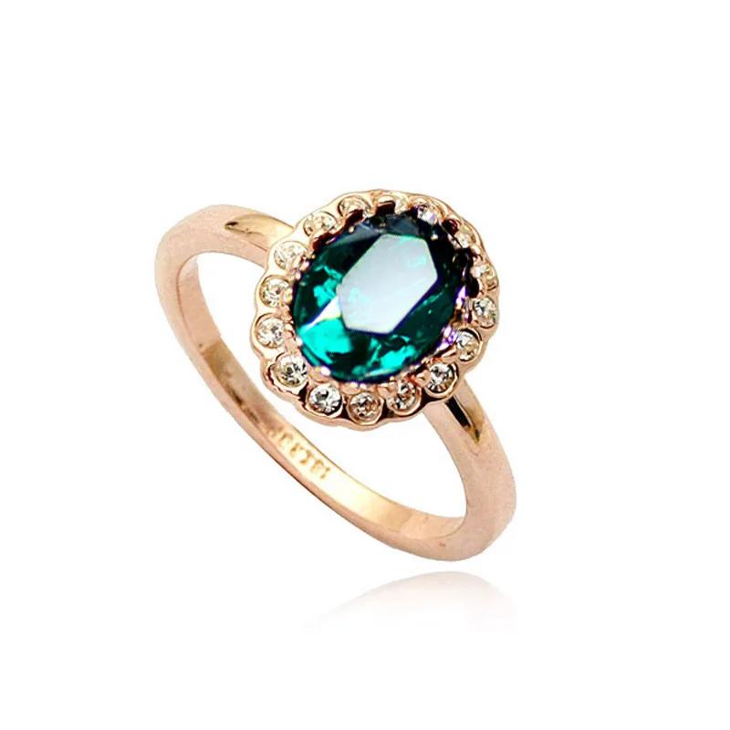 【送料無料】 指輪 リング オーストリア 緑 グリーン クリスタル ゴールド ドロップ レディース ローズ カラー 新しい ファッション ビジュー ギフト(4)