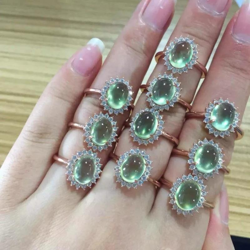 【送料無料】 指輪 リング 緑 グリーン クリスタル シルバー オバール レディース トレンド カラー オパール CZ パーティ ジュエリー ガール ギフト(4)