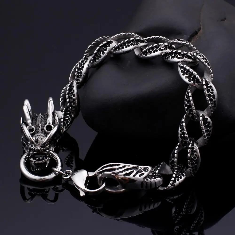 【クーポン利用で7300円】 ブレスレット 動物 アニマル ステンレス ドラゴン インド レトロ メンズ 風 ..