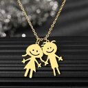 【送料無料】 チョーカー ペンダント ネックレス ステンレス チェーン レディース メンズ スチール アニメーション ガール ボーイ 人形 カップル ファッショ...