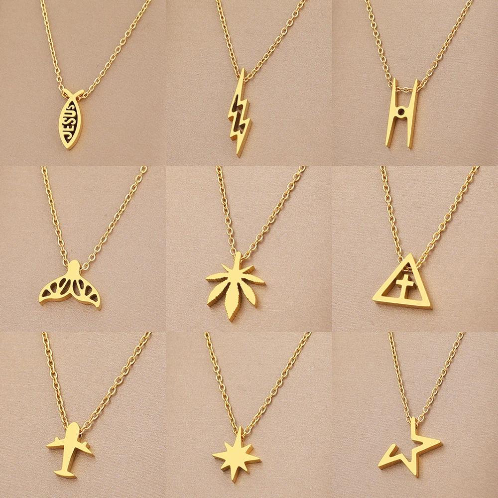 【送料無料】 チョーカー ペンダント ネックレス ステンレス チェーン プラント クロス 木の葉 リーフ 植物 レディース メンズ スチール ゴシック 幾何学 ...