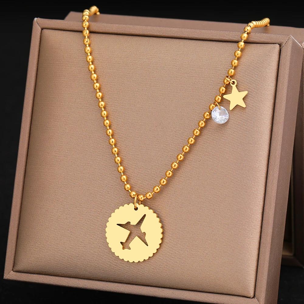 【送料無料】 チョーカー ペンダント ネックレス ジルコニア クリスタル ステンレス チェーン ビーズ 星 レディース スチール 飛行機 スター ジルコン 意味...