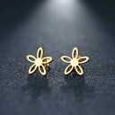 【送料無料】 ピアス 花 フラワー ステンレス シルバー ドロップ レディース メンズ スチール スタッド 透かし カラー 恋人 婚約 ジュエリー