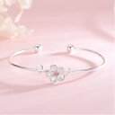 【クーポン利用で2710円】 シルバー カラー チャーム ブレスレット 桜 おしゃれ 大人 チェリー 花 ダングル ペンダント レディース