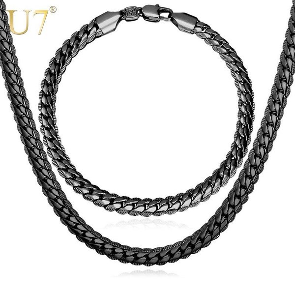 【クーポン利用で5220円】 ブラック ブレスレット ネックレス セット メンズ レディース ユニセックス チェーン トレンド 人気 パンク おしゃれ 大人 男...