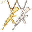 【クーポン利用で4620円】 ヒップ ホップ ジュエリー パターン ネックレス ゴールド ステンレス かっこいい ファッション ペンダント チェーン メンズ 男性 ライフル おしゃれ ガン 銃(4)