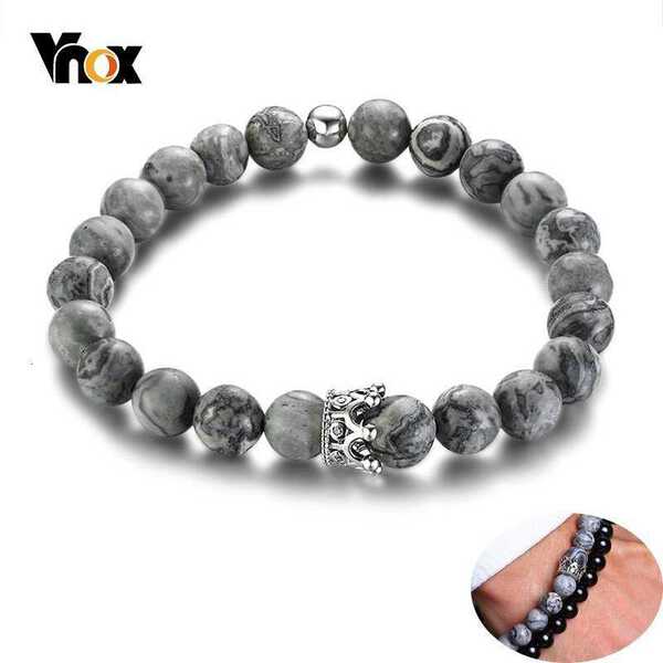 【送料無料】 ブレスレット 灰色 グレー ビーズ ストーン レディース メンズ おしゃれ 数珠 ナチュラル..