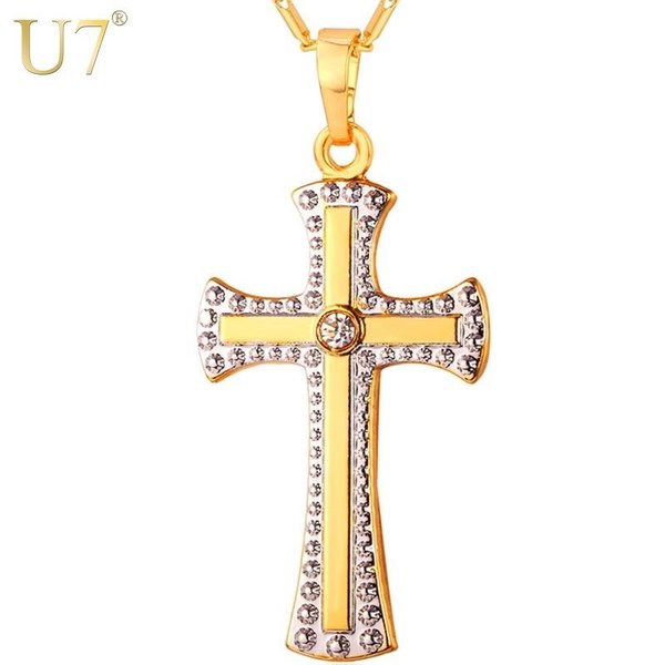 【クーポン利用で4170円】 ラインストーン クリスタル クロス 十字架 ネックレス チェーン ペンダント ゴールド ジュエリー レディース 女性 メンズ 男性 プレゼント キリスト & カラー クリスチャン 宗教 ギフト 621(4)