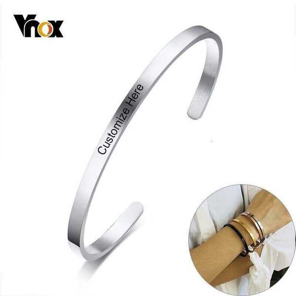 【送料無料】 バングル ブレスレット ステンレス レディース 名入れ刻印 おしゃれ 大人 カフブレスレット 刻印 色 ギフト 恋人 ネーム 名前 &