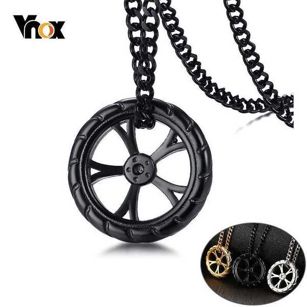 【送料無料】 ペンダント ネックレス タイヤ ステンレス チェーン おしゃれ 大人 ジュエリー レーシン..