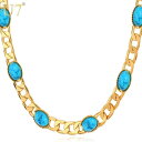 【クーポン利用で5120円】 トレンド 人気 ゴールド ブルー ストーン レディース 女性 メンズ 男性 ジュエリー インチ リンクチェーン ネックレス 青 リ...