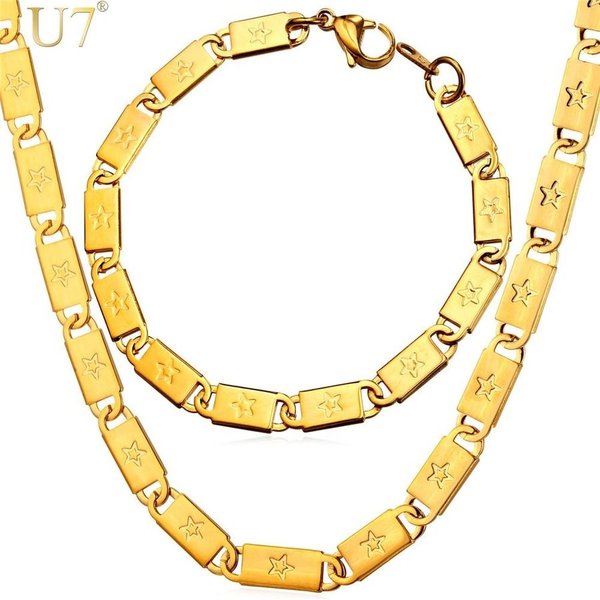 【クーポン利用で4500円】 メンズ チェーン ファッション ステンレス ジュエリー トレンド 人気 サイズ スター 星 ブレスレット ネックレス セット おし...