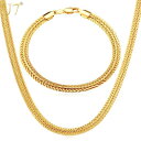 【送料無料】 メンズ チェーン ネックレス セット トレンド 人気 ローズ ゴールド 6mm フォックステール ラッパー ブレスレット アワ ピンクゴールド お...