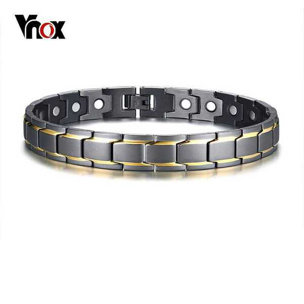 【クーポン利用で6750円】 アンクレット メンズ 黒 ブラック ゴールド 磁気 ステンレス 健康 おしゃれ マグネティック 磁石 スタイリッシュ エネルギー ...