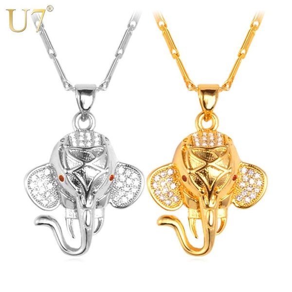 楽天FineJewelrys【送料無料】 インディアン 象 エレファント シルバー キュービック ジルコニア トレンド ラブリー 動物 ネックレス メンズ 男性 ジュエリー アニマル 人気 ペンダント レディース 女性