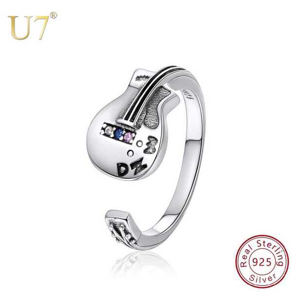 【送料無料】 指輪 リング シルバー ギター フリーサイズ ジルコニア レディース 女性 メンズ 男性 ア..