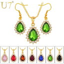 【クーポン利用で4990円】 クリスタル セット 水 マルチネックレス ピアス ドロップ プレゼント シンプル 大人 トレンド おしゃれ かわいい かっこいい ...