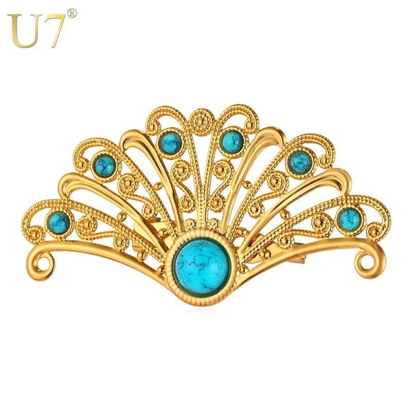 【クーポン利用で4170円】 ブローチ ピン 扇型 ストーン 4 カラー ボヘミアン クリップ シンプル 大人 トレンド おしゃれ かわいい かっこいい くじゃく 孔雀(4)