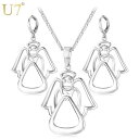【クーポン利用で4490円】 ネックレス セット 角度 ピアス アクセサリー ファッション ジルコニア 妖精 ジュエリー 結婚式 天使 エンジェル ペンダント レディース おしゃれ 大人