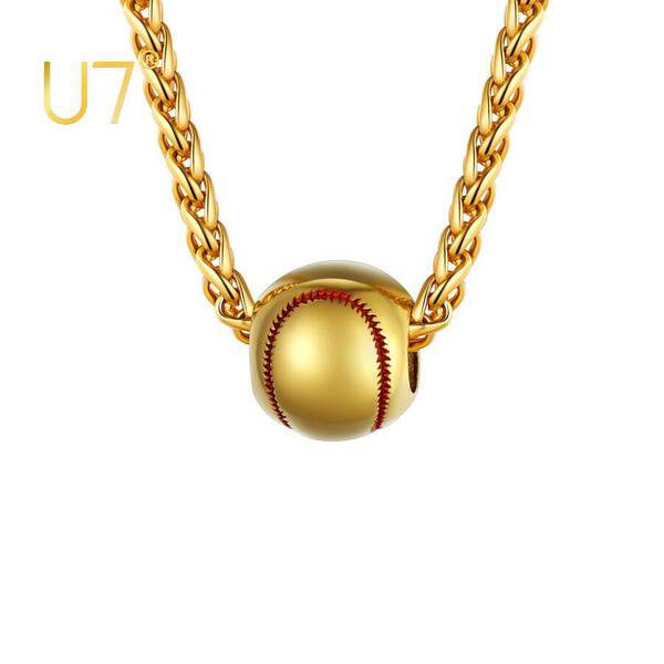 ペンダントネックレス野球ステンレス...