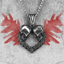 【送料無料】 ペンダント ネックレス LOVE ステンレス チェーン スカル メンズ 男性 シルバー ロイヤル 愛 パンク ゴシック ボーイ 創造性スカル スケルトン Love
