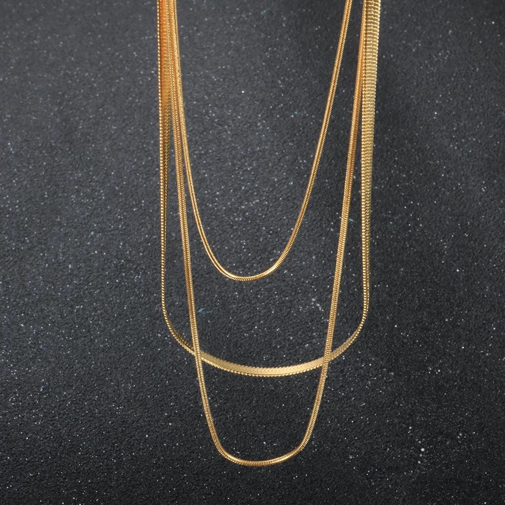 【送料無料】 チョーカー ネックレス 動物 アニマル ステンレス ゴールド レディース スチール マルチ レイヤー プレート 蛇 スネイク ヘビ ファッション ...