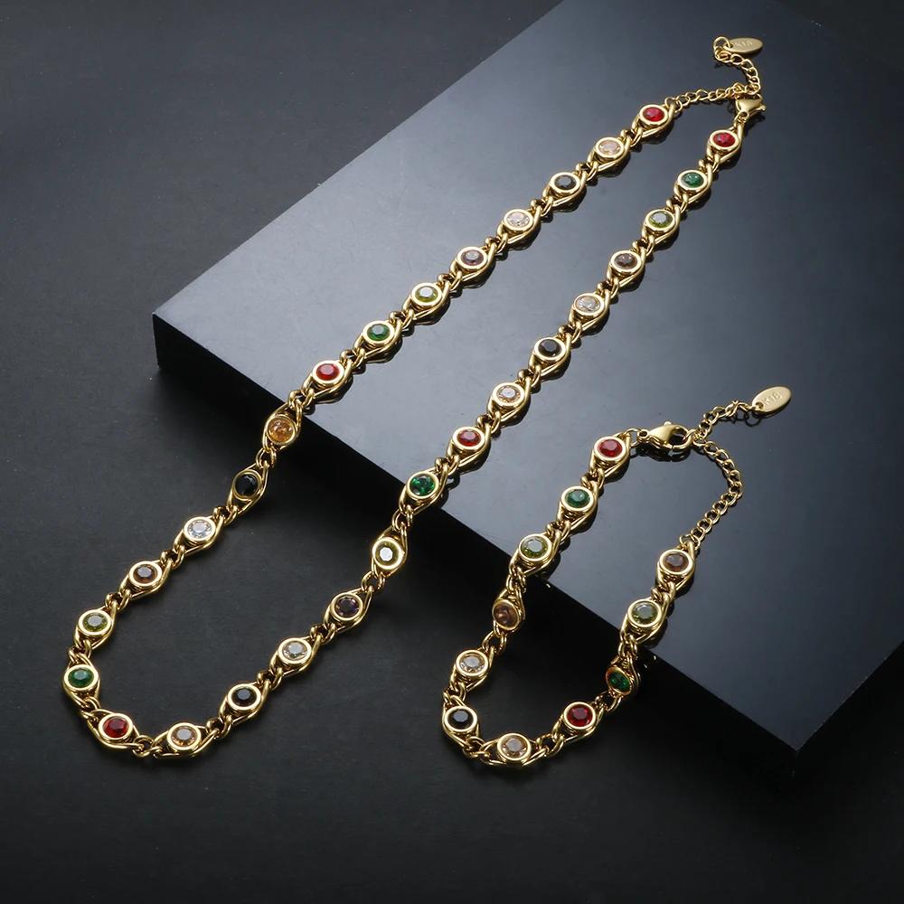 【送料無料】 ブレスレット ネックレス ジルコニア クリスタル ステンレス フィッシュ ゴールド ピック..